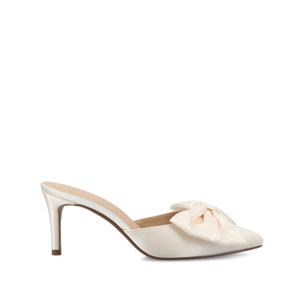 NWT🧡Journee Collection - Ivory Tiarra Satin Bow Mule - 7.5 - Picture 3 of 6
